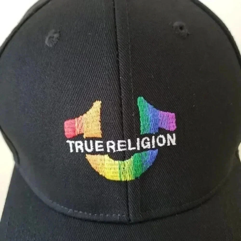 True Religion Black Rainbow Logo Cap